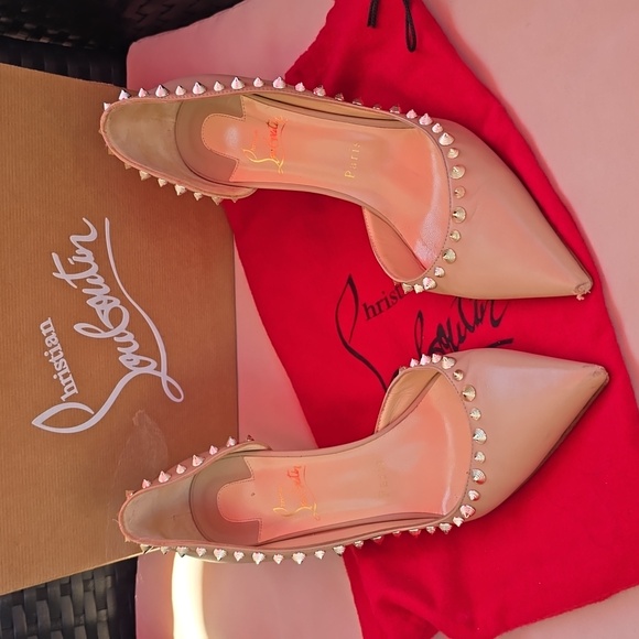 Christian Louboutin Shoes - Christian Louboutin spiked nude pumps